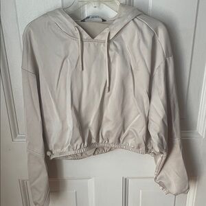 Zara Cream Cropped Hoodie
